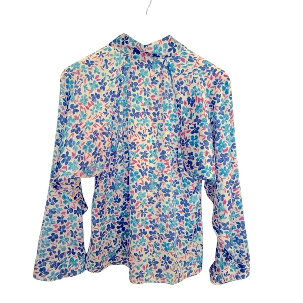 Zara Blouse Slip On Floral Blue Pink Size‎ XSmall